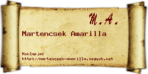 Martencsek Amarilla névjegykártya